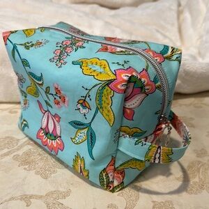 Playful Blue and Pink Cosmetic Bag for Travel